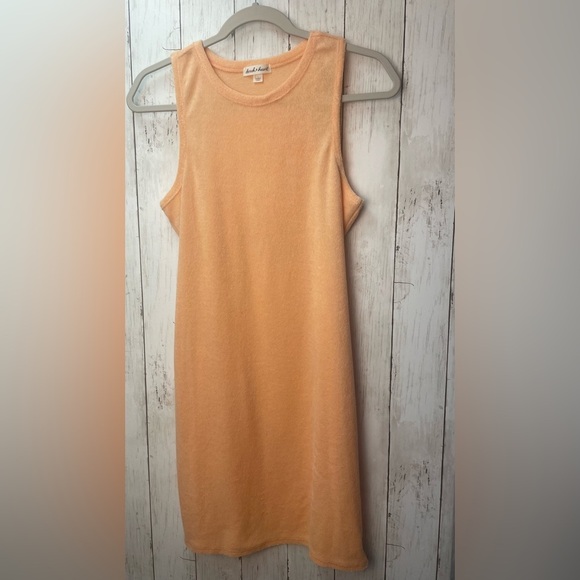 Derek Heart Orange Sheath Mini Dress Mock Neck Sleeveless size Large - Picture 1 of 7